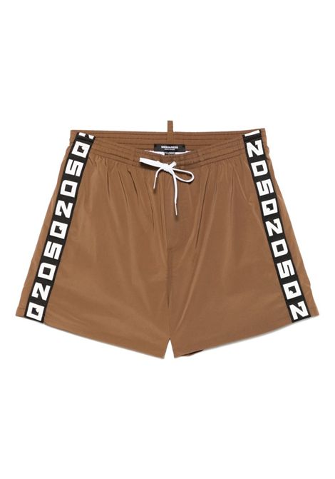 Costume Dsquared2  Swimwear uomo D7B626060234 beige banda laterale logo DSQUARED2 SWIMWEAR | Costumi | D7B626060234